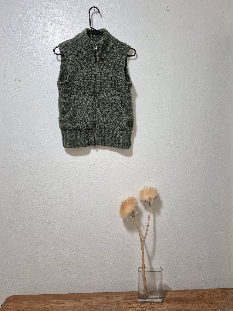 Sundance Lambswool Alpaca Blend Zip Front Sweater Vest Sleeveless Cardigan Cozy